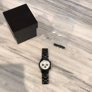 Black Metal and Diamond Michael Kors Watch